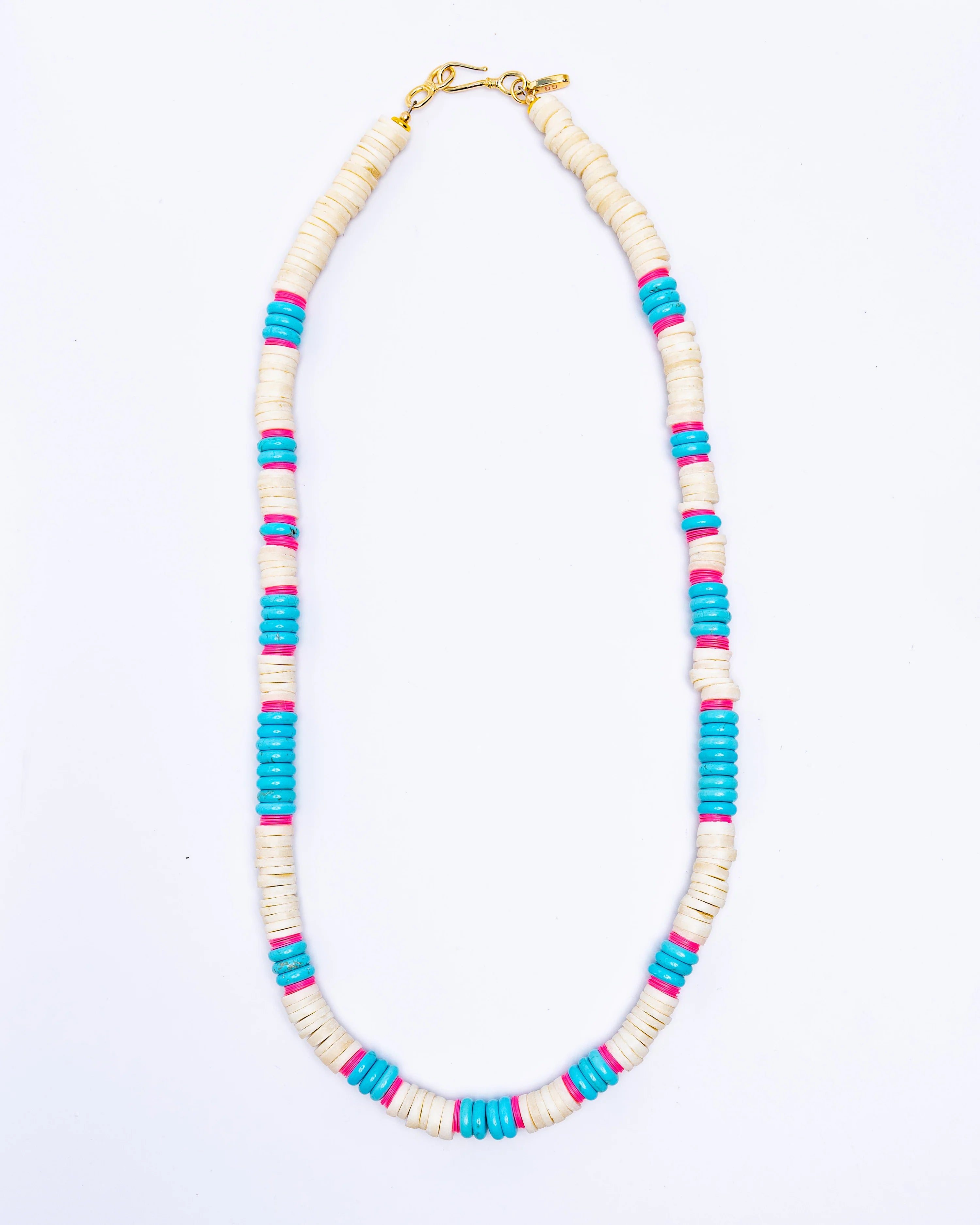 Shell Heishi and Turquoise Necklace