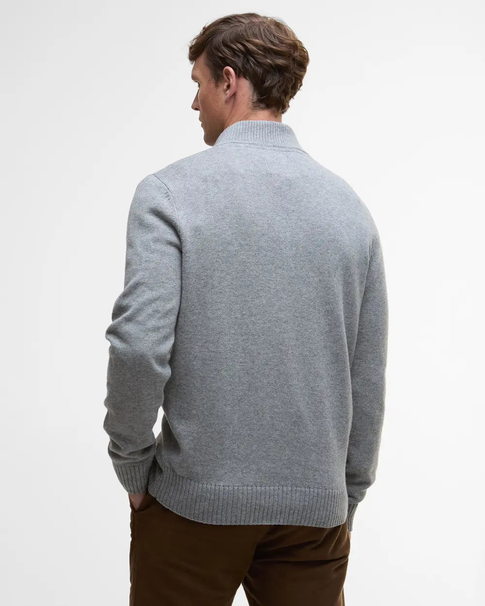 Barbour Kelson Half Zip Knitted Sweater - Grey Marl