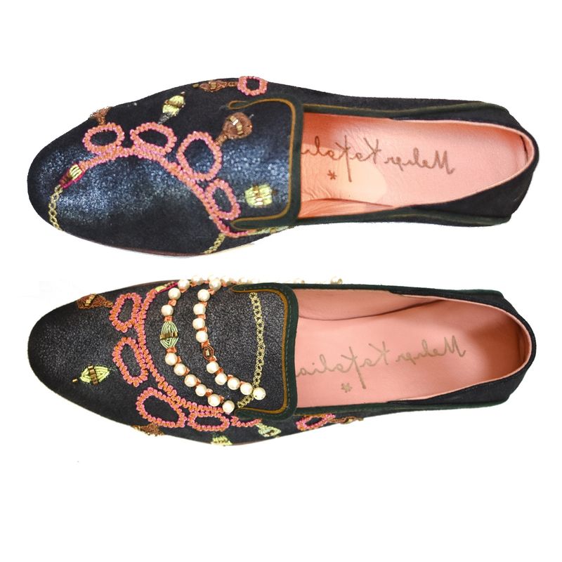 Meher Kakalia Jewel Moccasin - Shiny Black