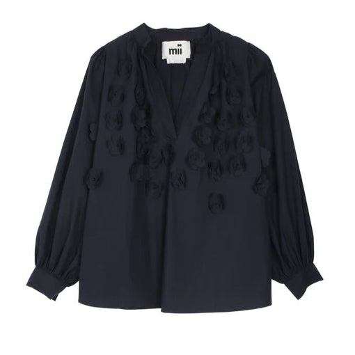 MII- Navy Flower Blouse