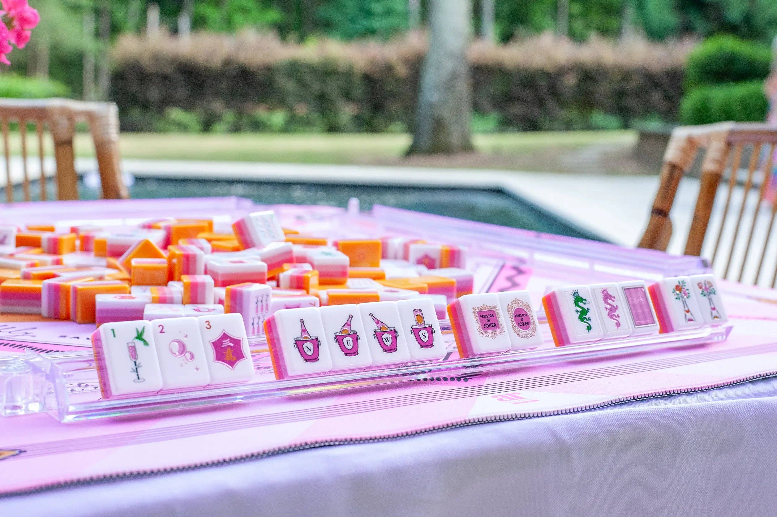 Bams & Bubbly Mahjong Tiles - Champagne