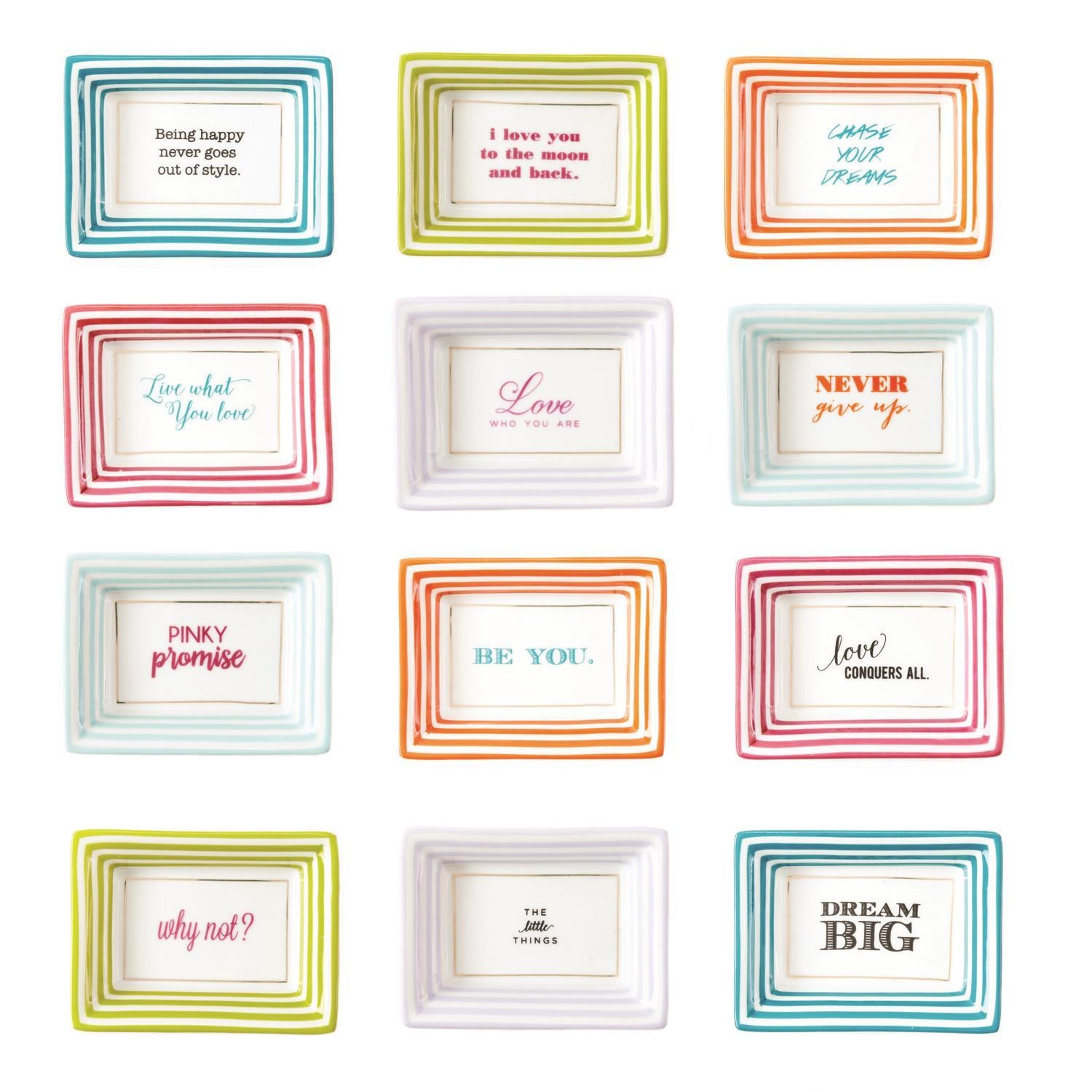 Petite Wise Sayings Trinket Trays - 12 Variants