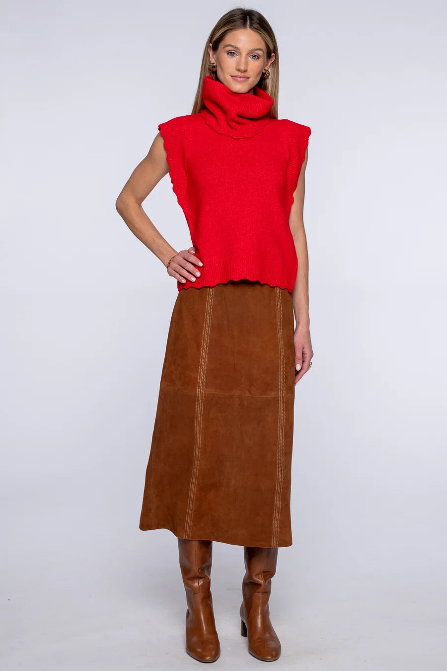Elizabeth James Convertible Sweater | Red