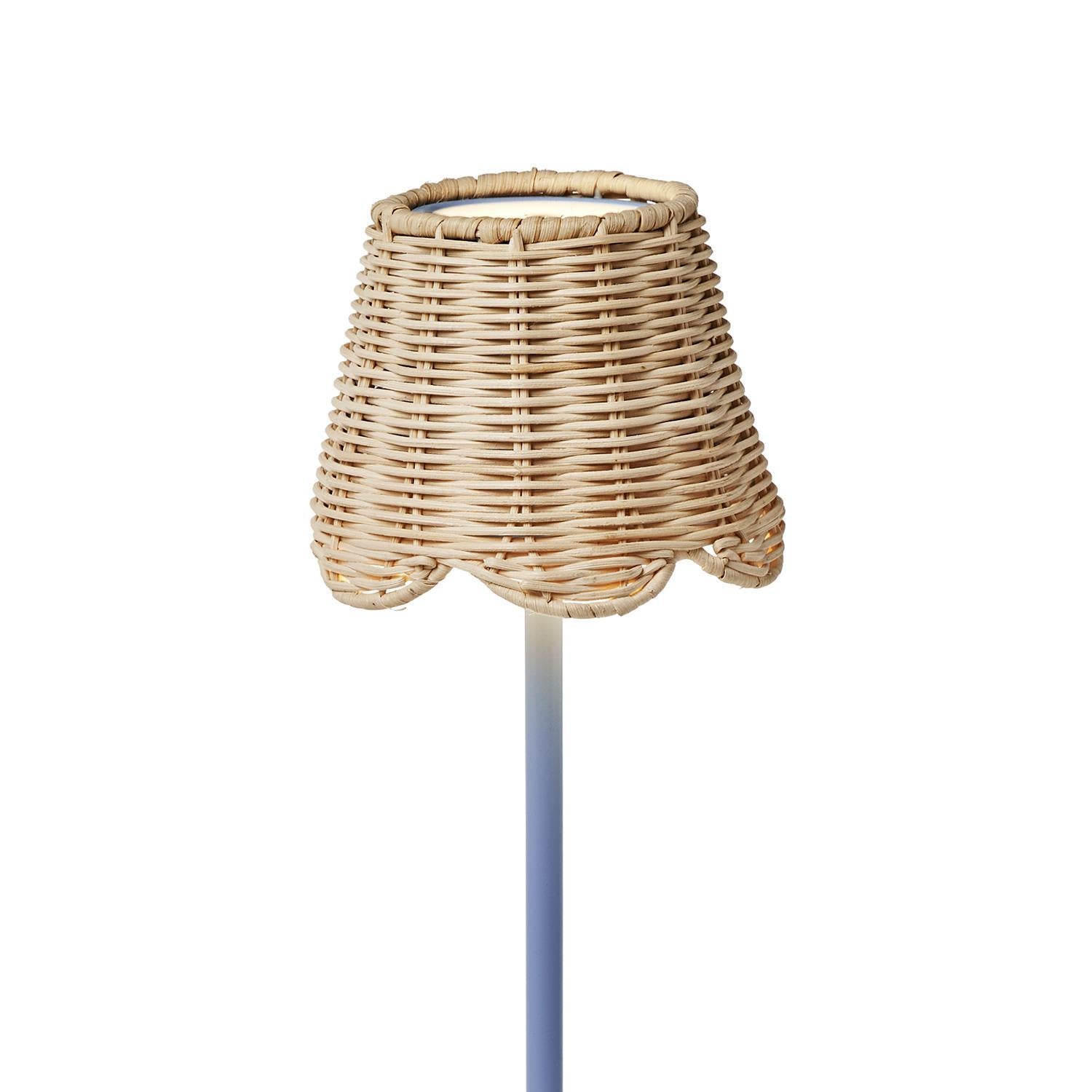 Rattan Lamp Shade with Scalloped Edge