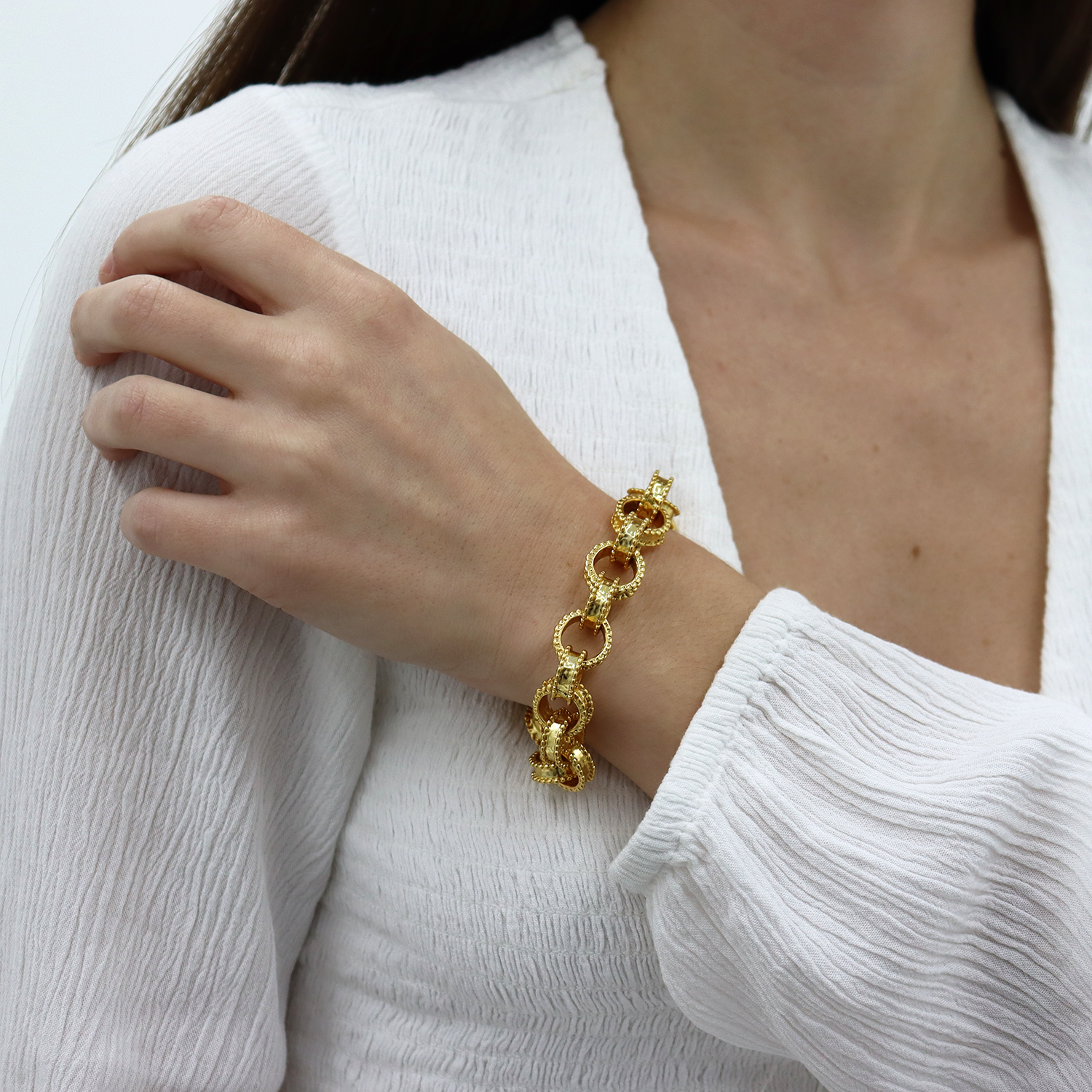 Dotty Links Bracelet - 24K Gold Plated