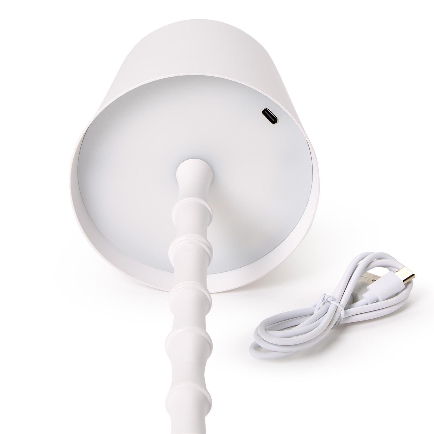 LED Cordless Bamboo Table Lamp - (gold or white)