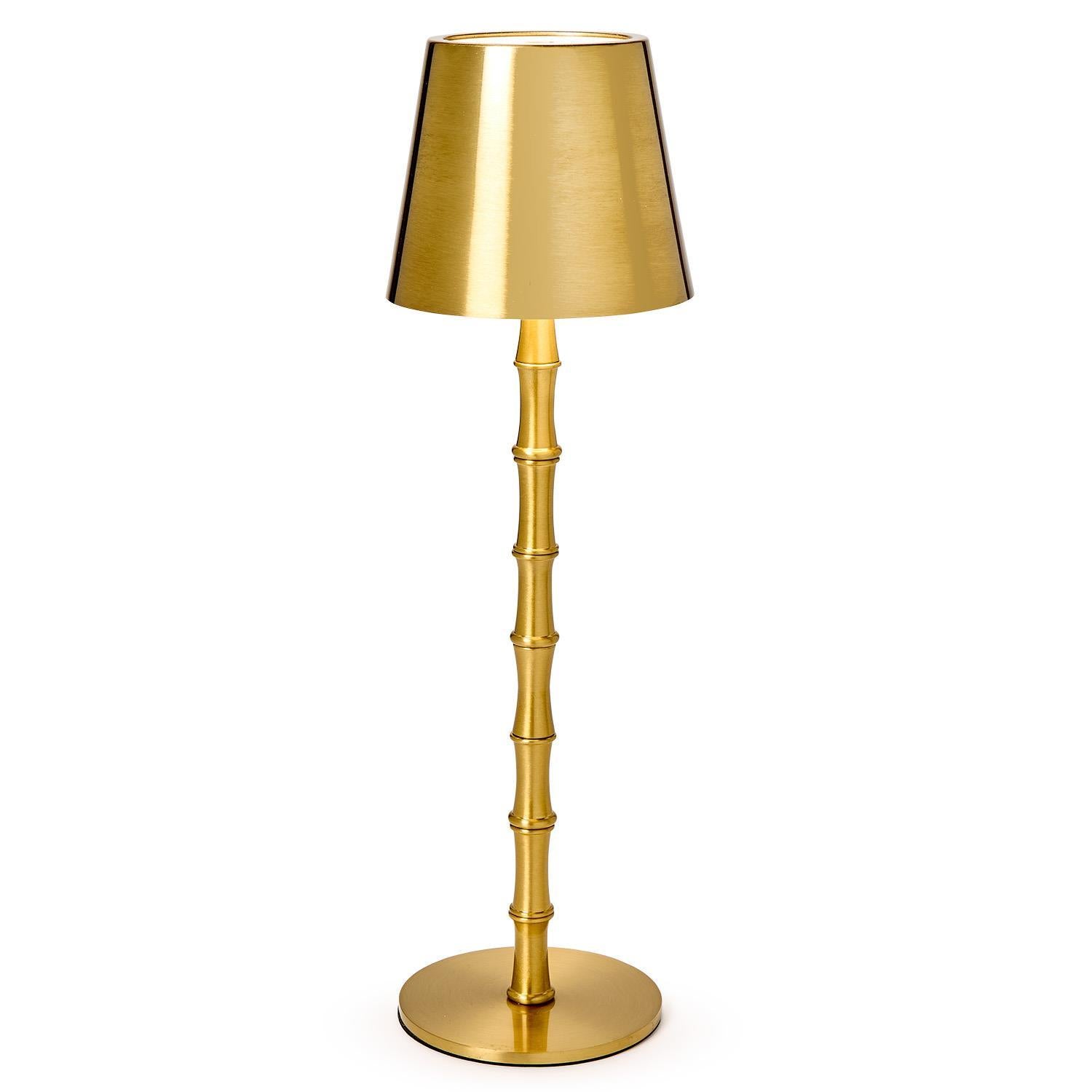 LED Cordless Bamboo Table Lamp - (gold or white)
