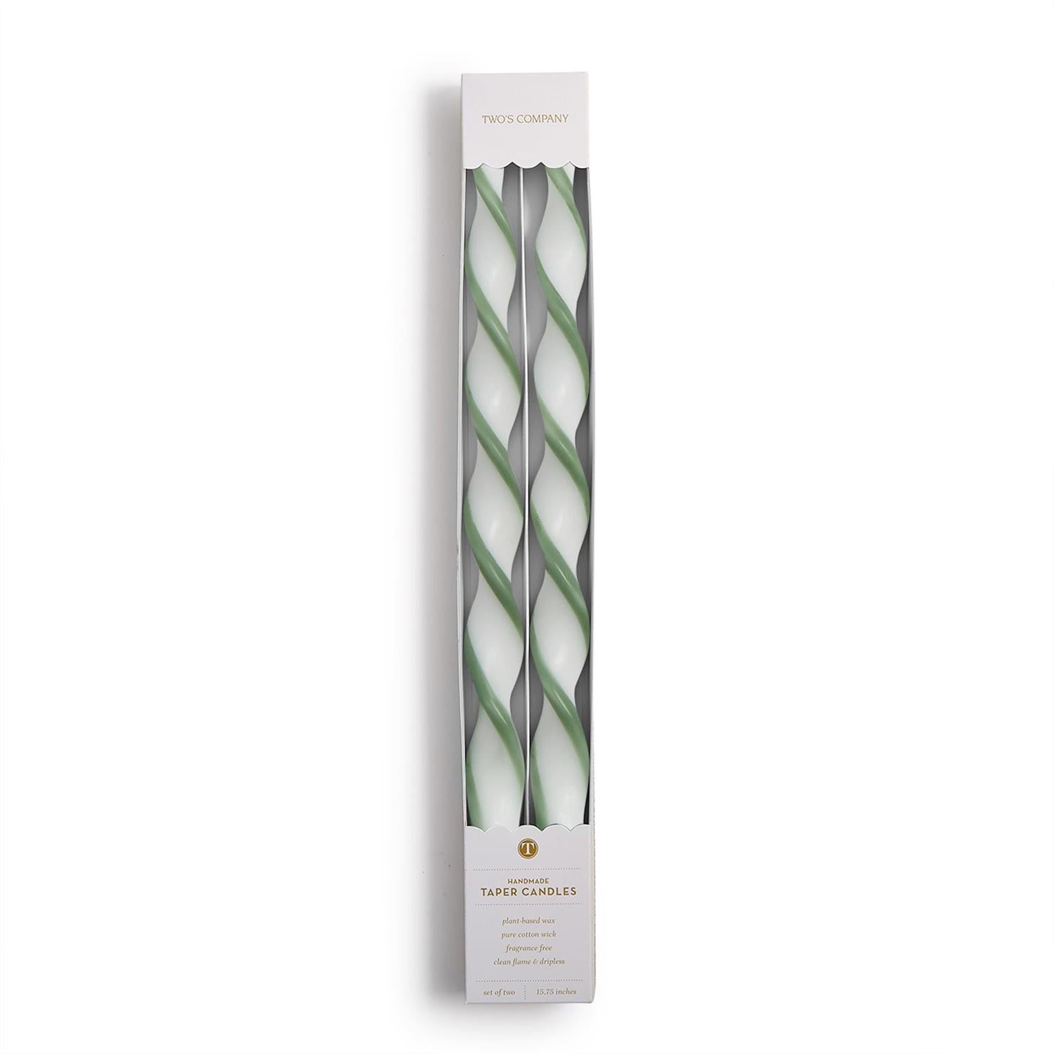 Ribbon Twist Taper Candles - 3 Colors