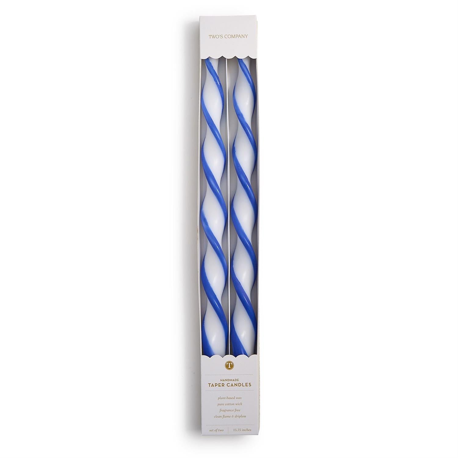 Ribbon Twist Taper Candles - 3 Colors