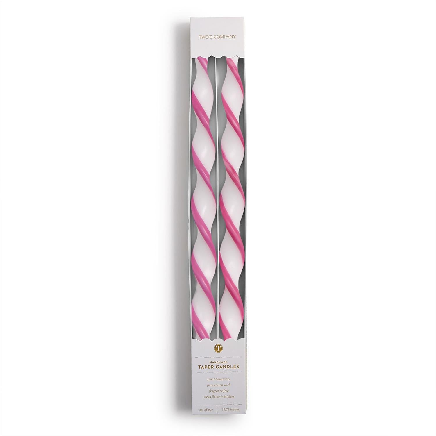 Ribbon Twist Taper Candles - 3 Colors