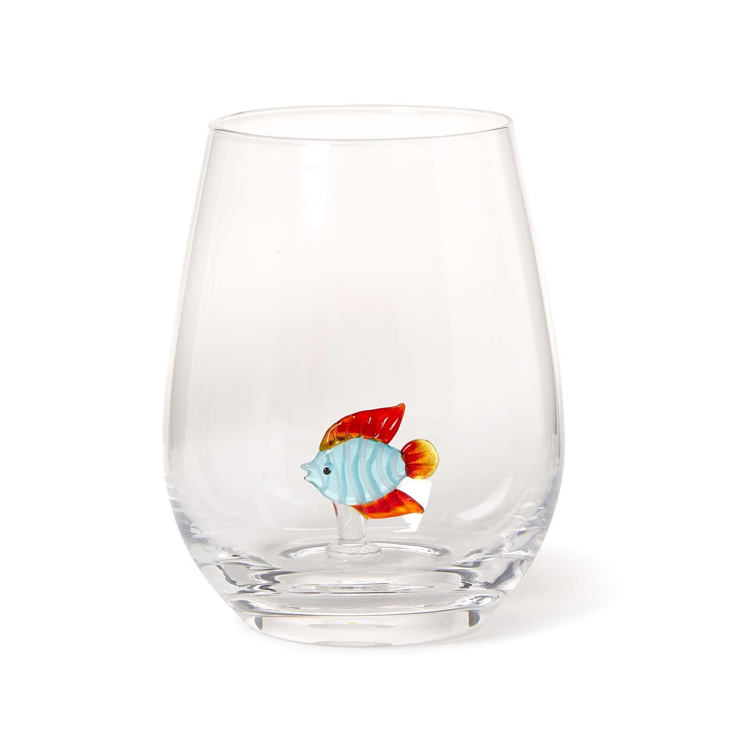 Tropical Fish Stemless Wine Glass