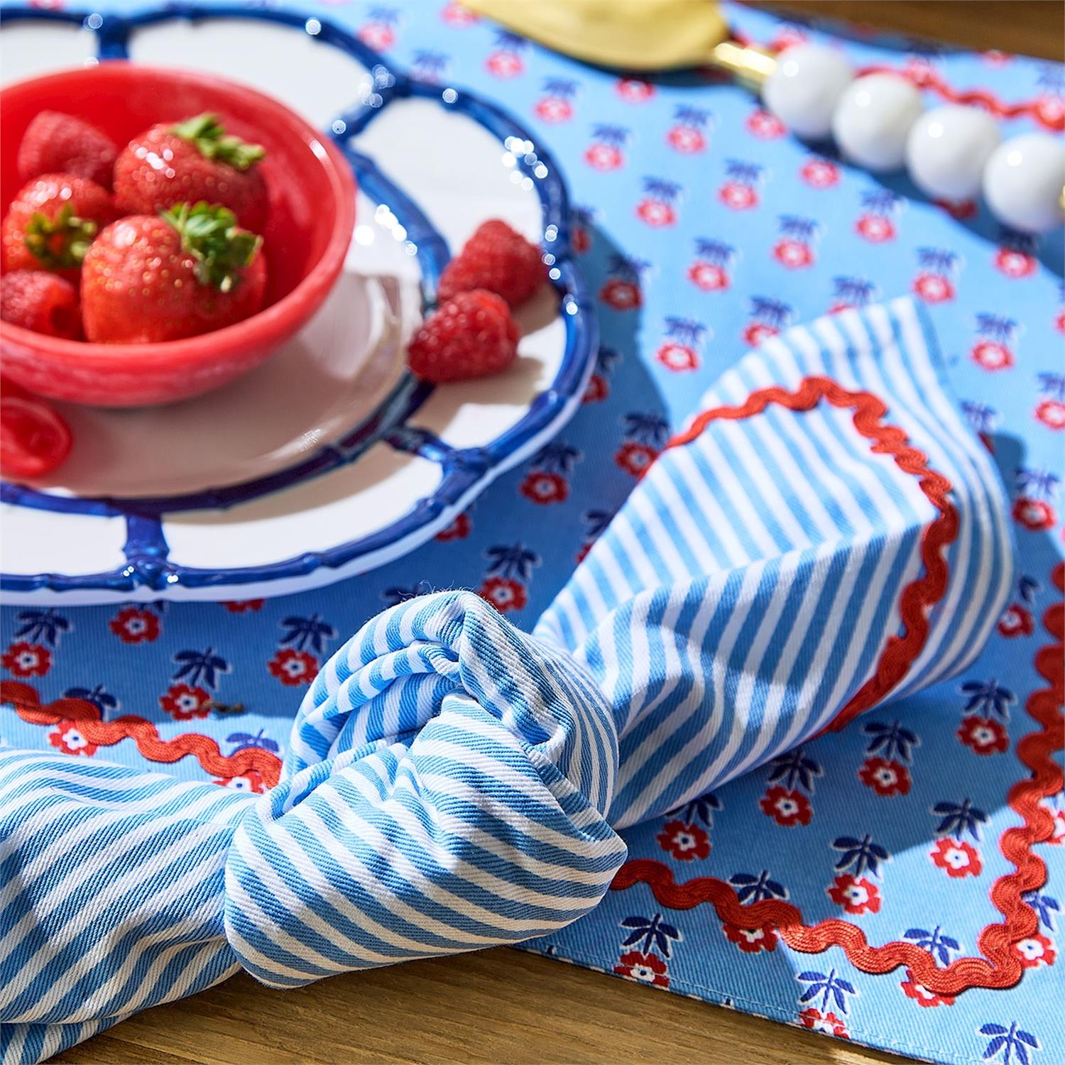 Blue Stripe Dinner Napkin