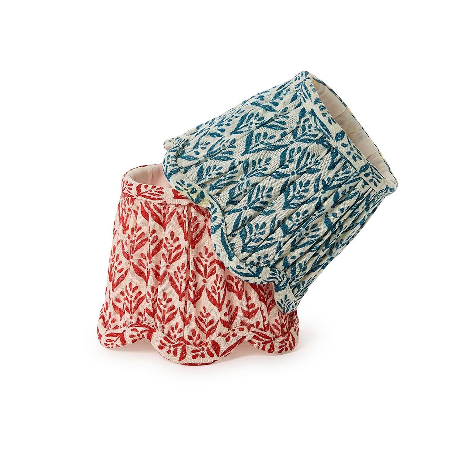 Scalloped Floral Fabric Lampshades - 2 Colors