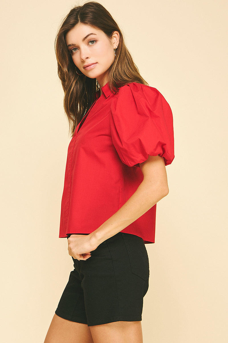 The Sarah Bubble Sleeve Blouse