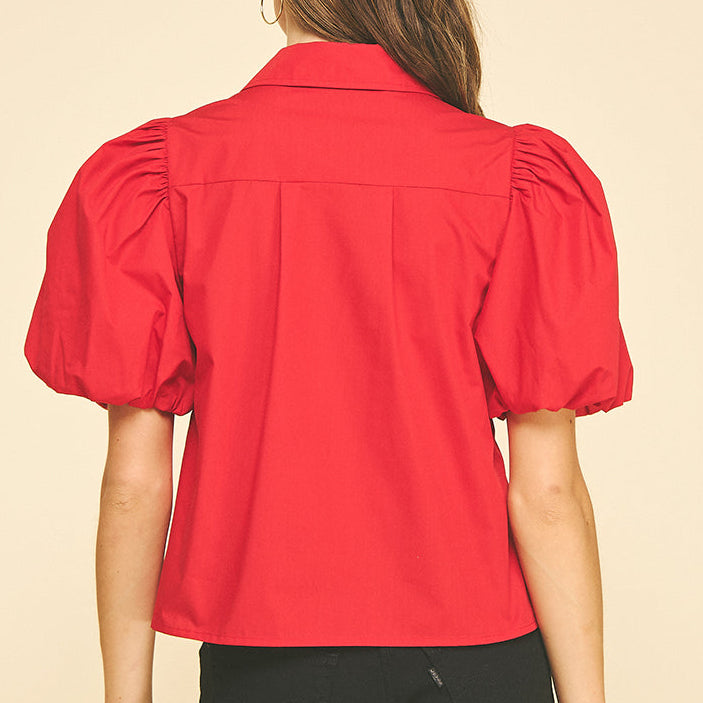 The Sarah Bubble Sleeve Blouse