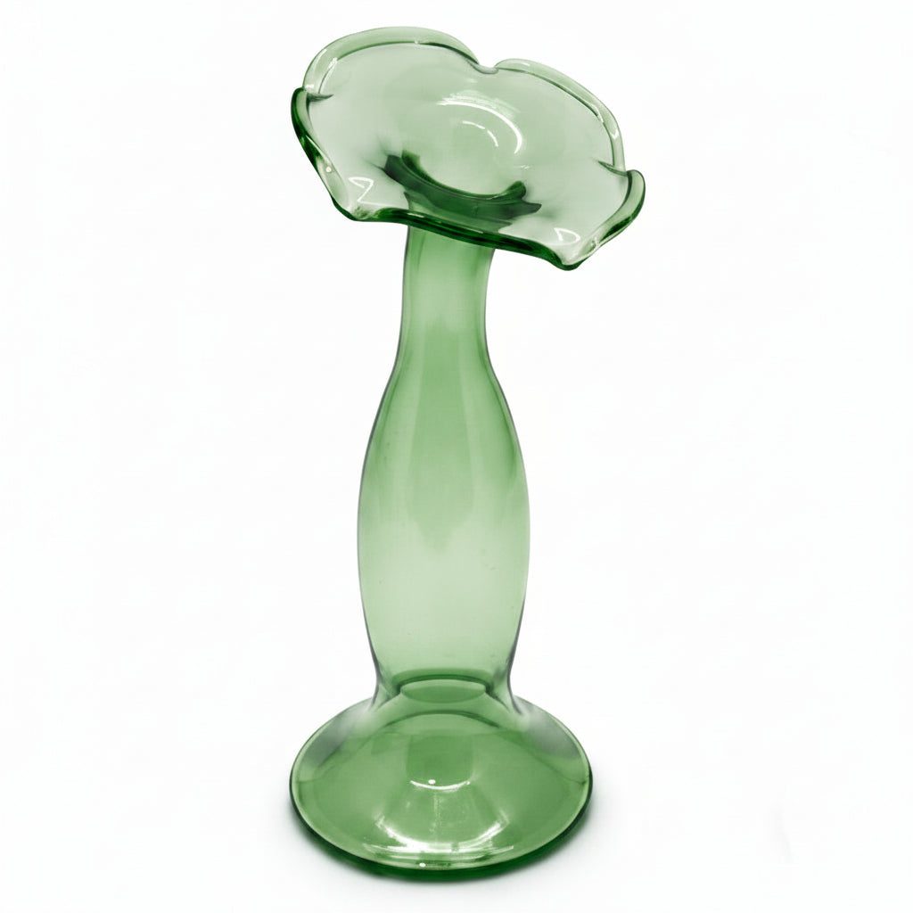 Glass Vase Angled Neck 6" Three Colors