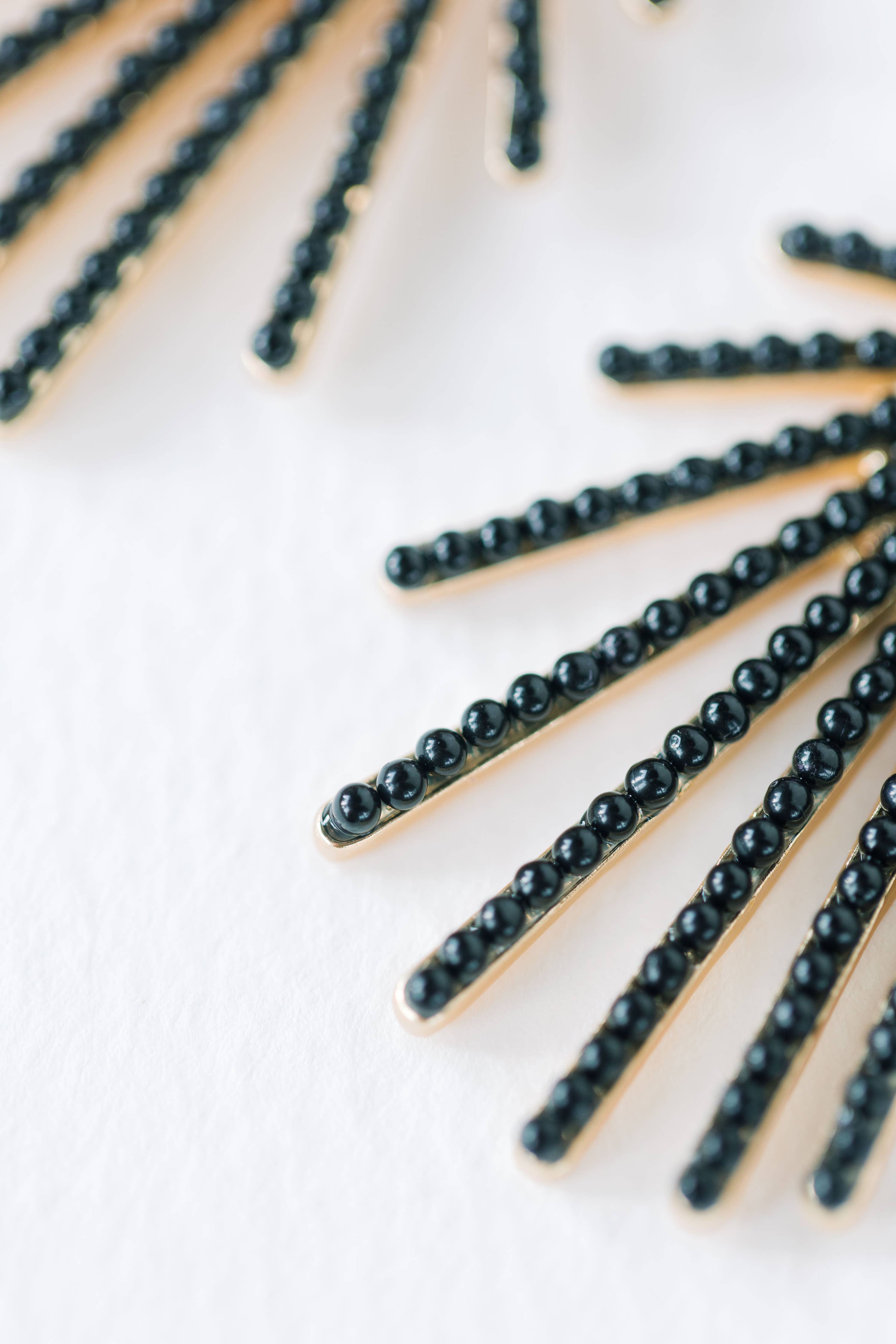 Black Sunburst Statement Earrings