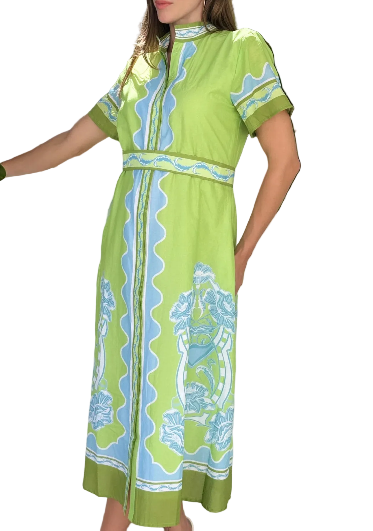 Islapayal Sydney Shirtdress - Bouquet Lime