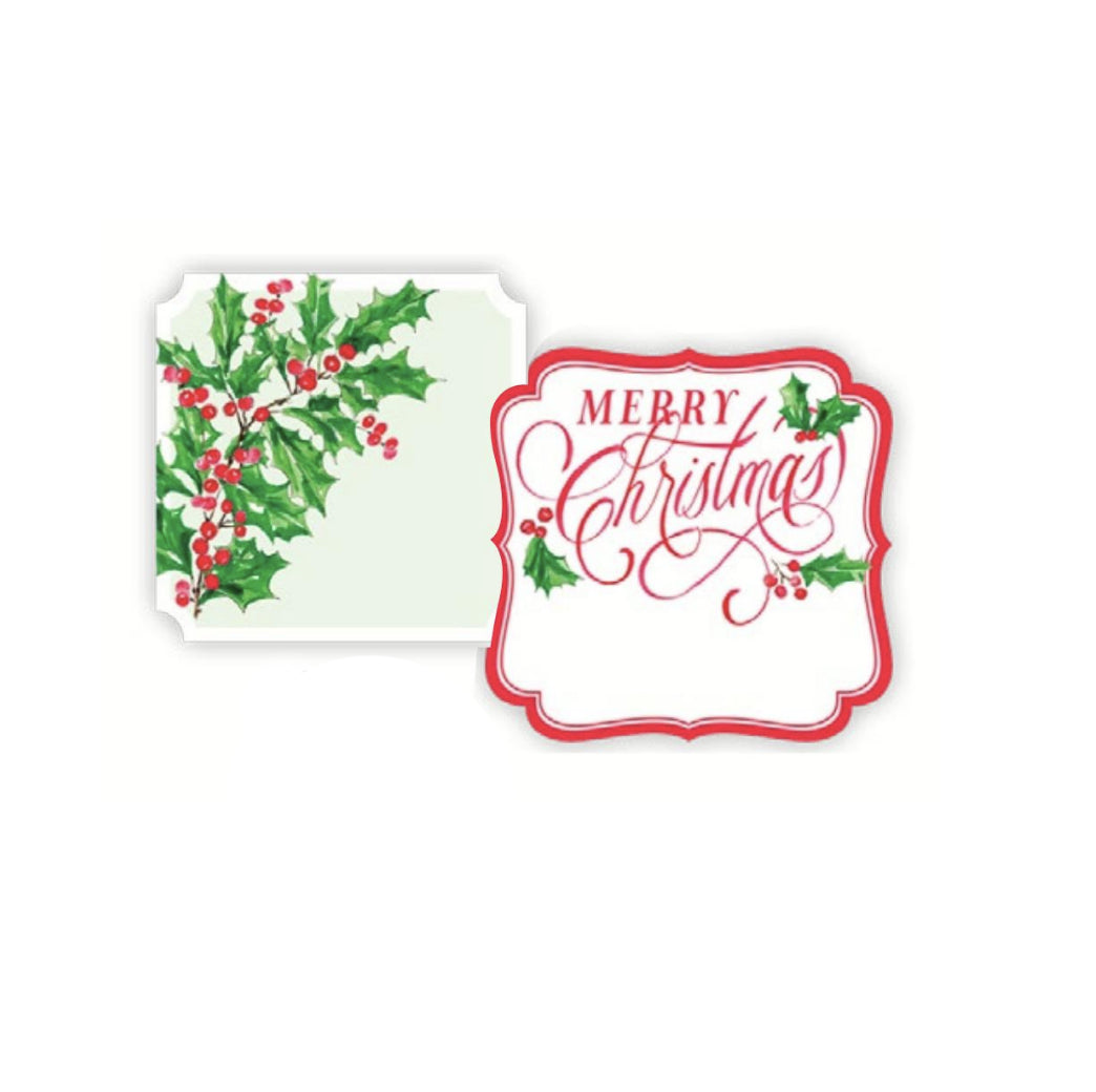 Die Cut Sticker Sheets - Merry Christmas with Holly and Berries