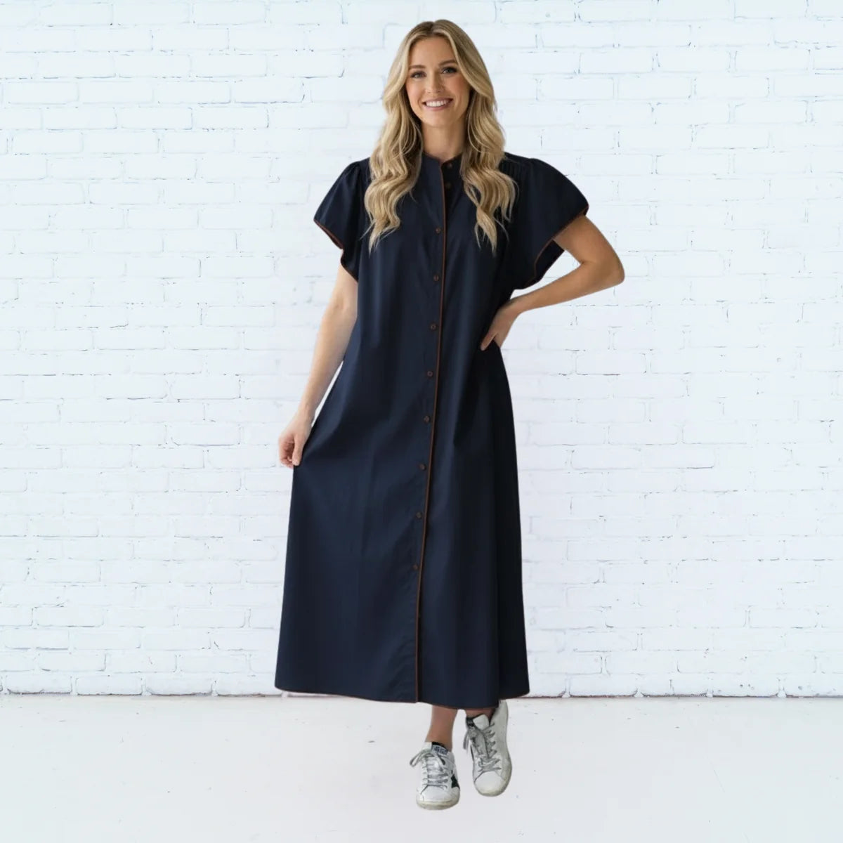 Caryn Lawn Cassie Dress | Navy
