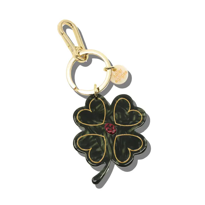 Hand-Painted Wild Clover Bag Charm + Keychain