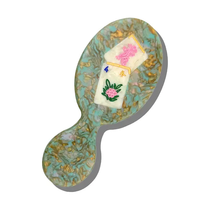 Hand-Painted Flower Mahjong Handbag Hero Brush
