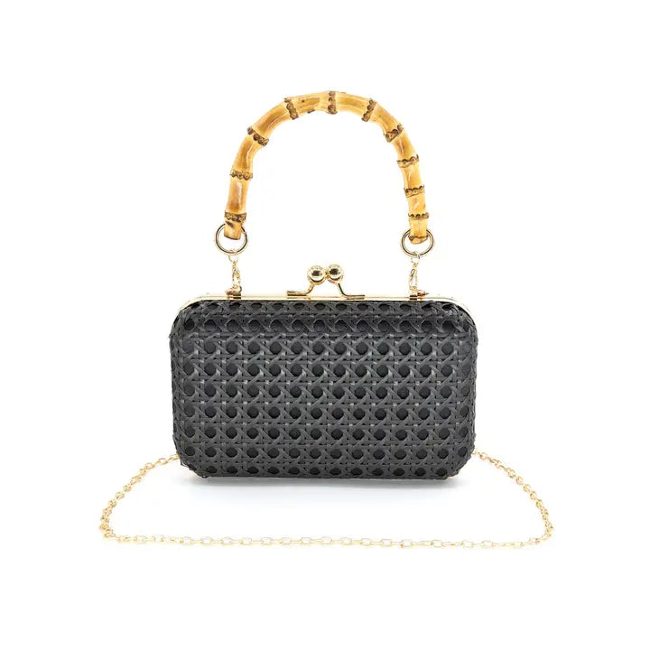 Cindy Rattan Clutch | Khaki and Black