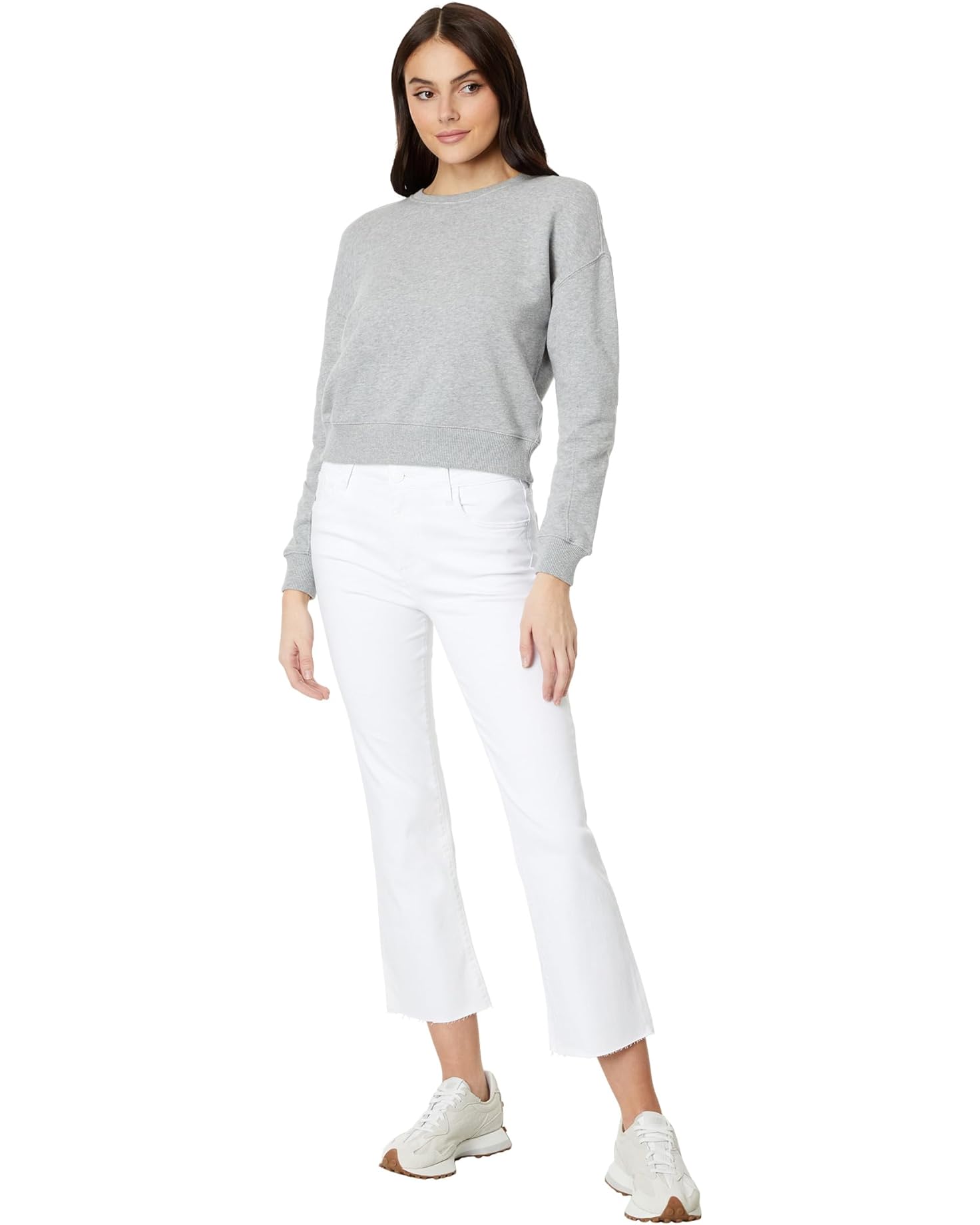 Kut-Kelsey White Raw Hem Ankle Flare