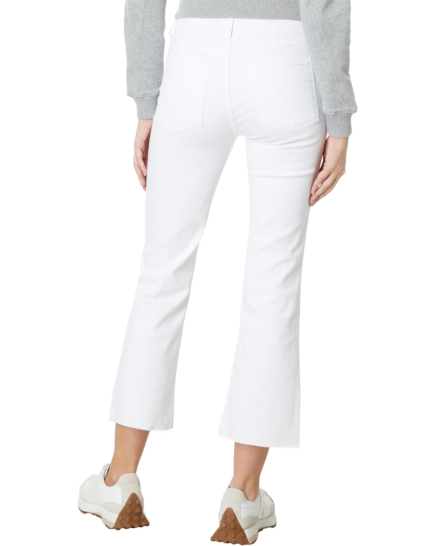 Kut-Kelsey White Raw Hem Ankle Flare