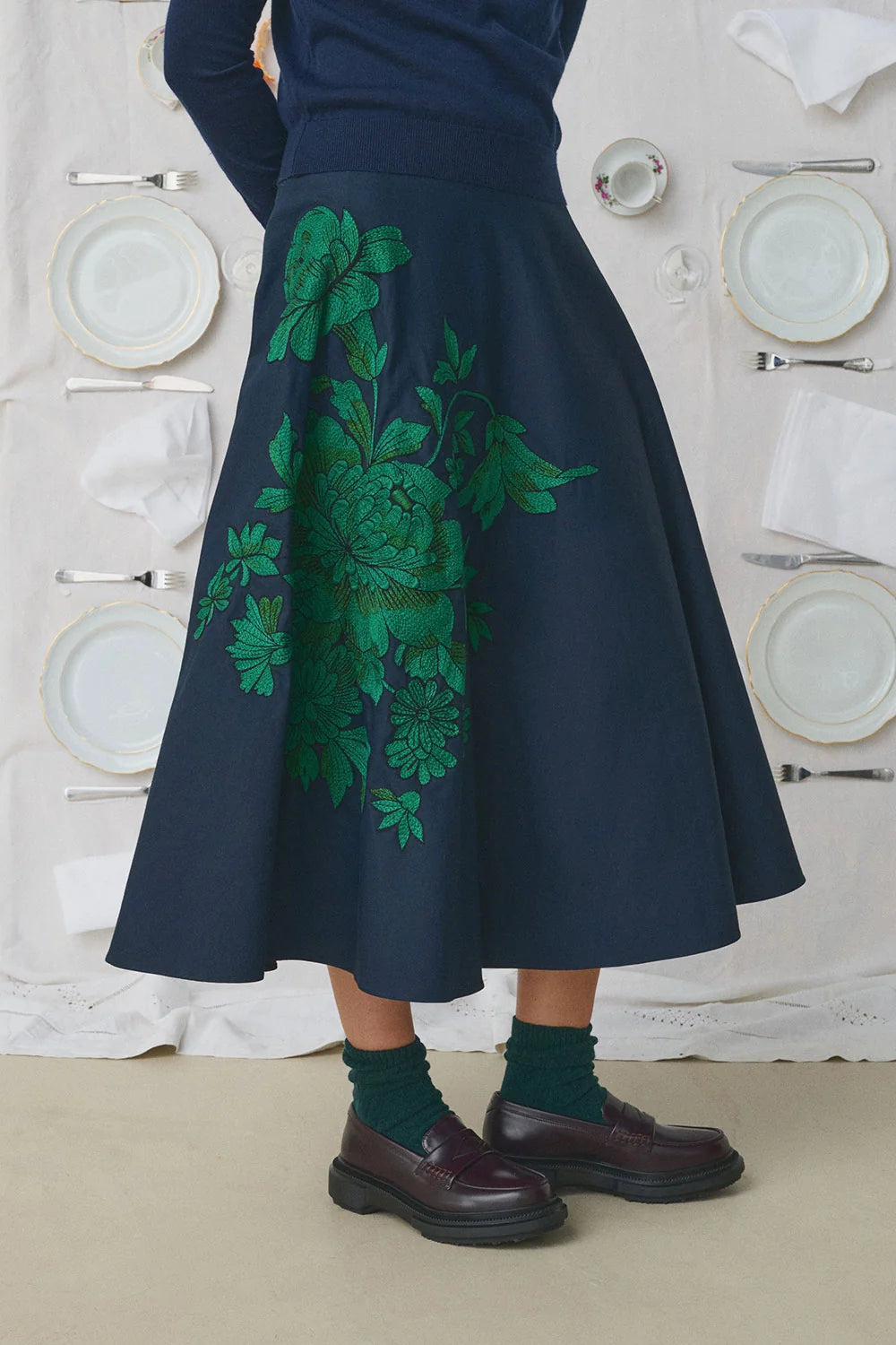 MII Corfou Hand Embroidered Long Skirt