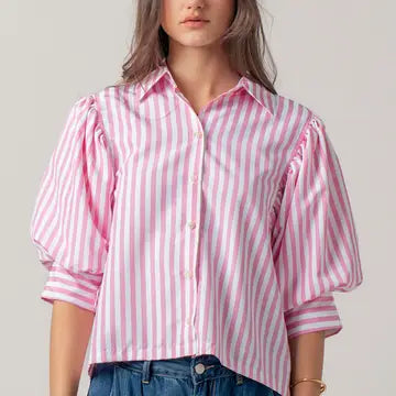 The Phoebe Pink Stripe Blouse