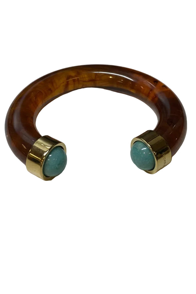 Lucas Jack Tortoise Shell Resin with Amazonite Bracelet