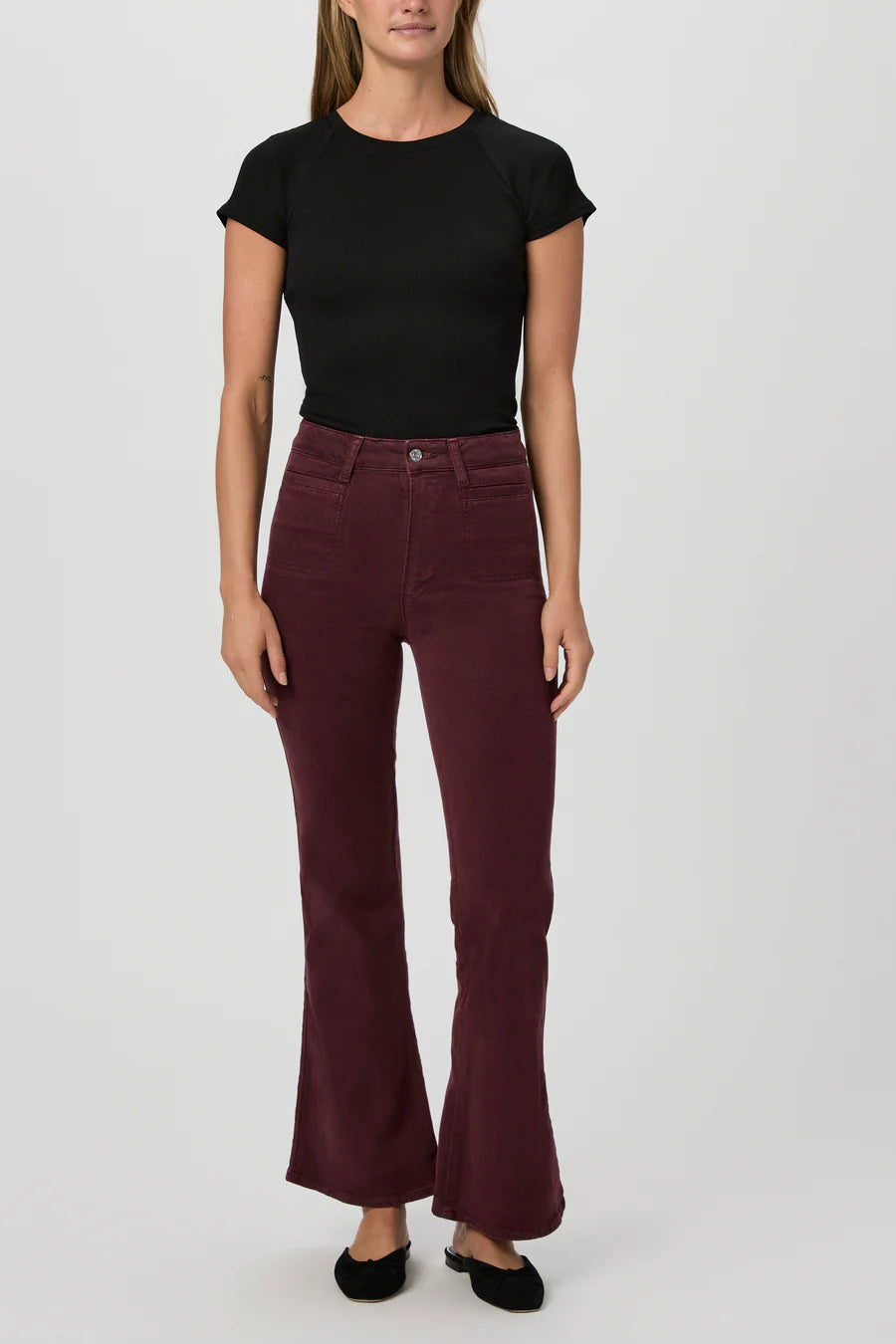 PAIGE Marlow Skimmer Jean - Vintage Dark Oxblood