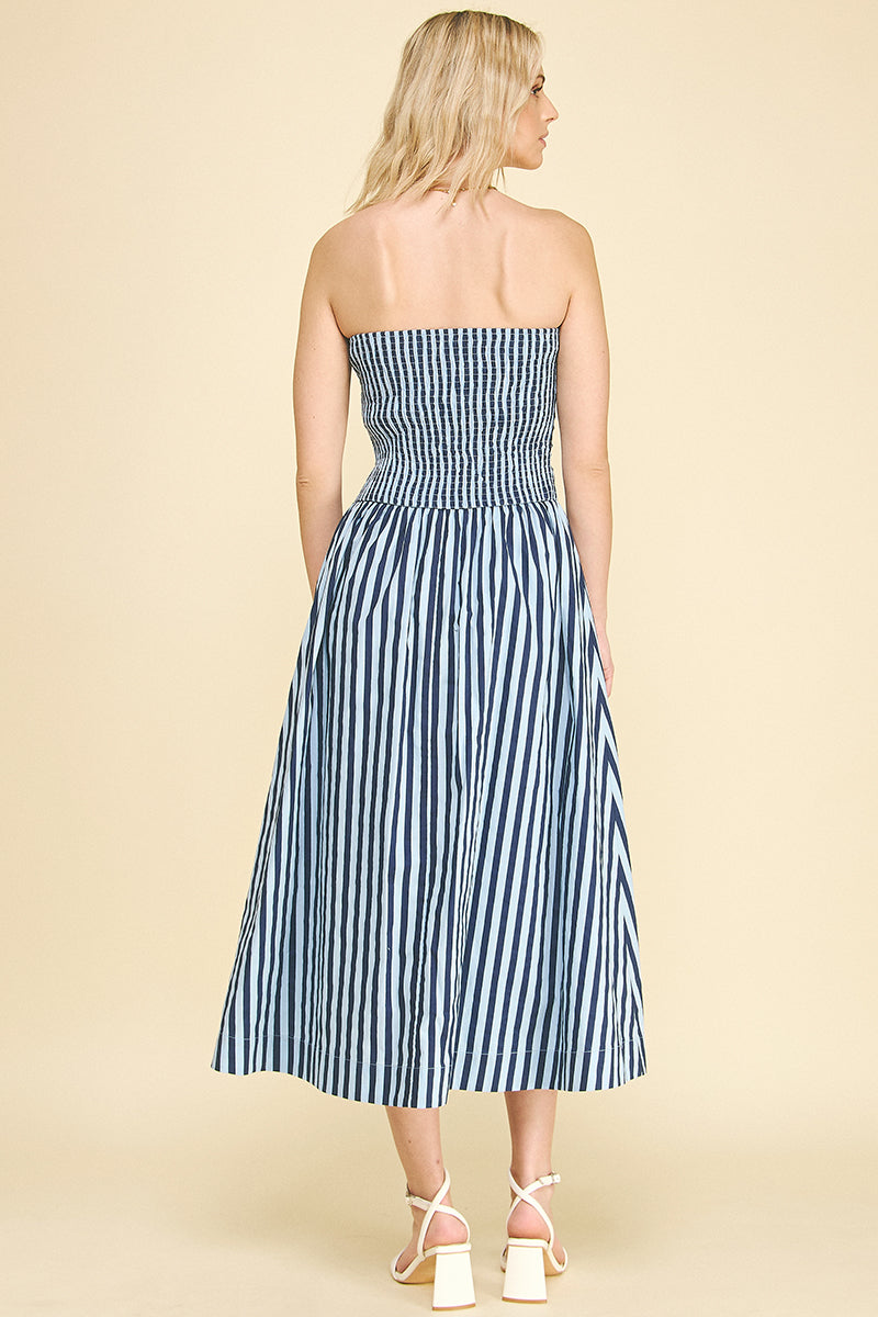 Saylor Striped Dress - Navy