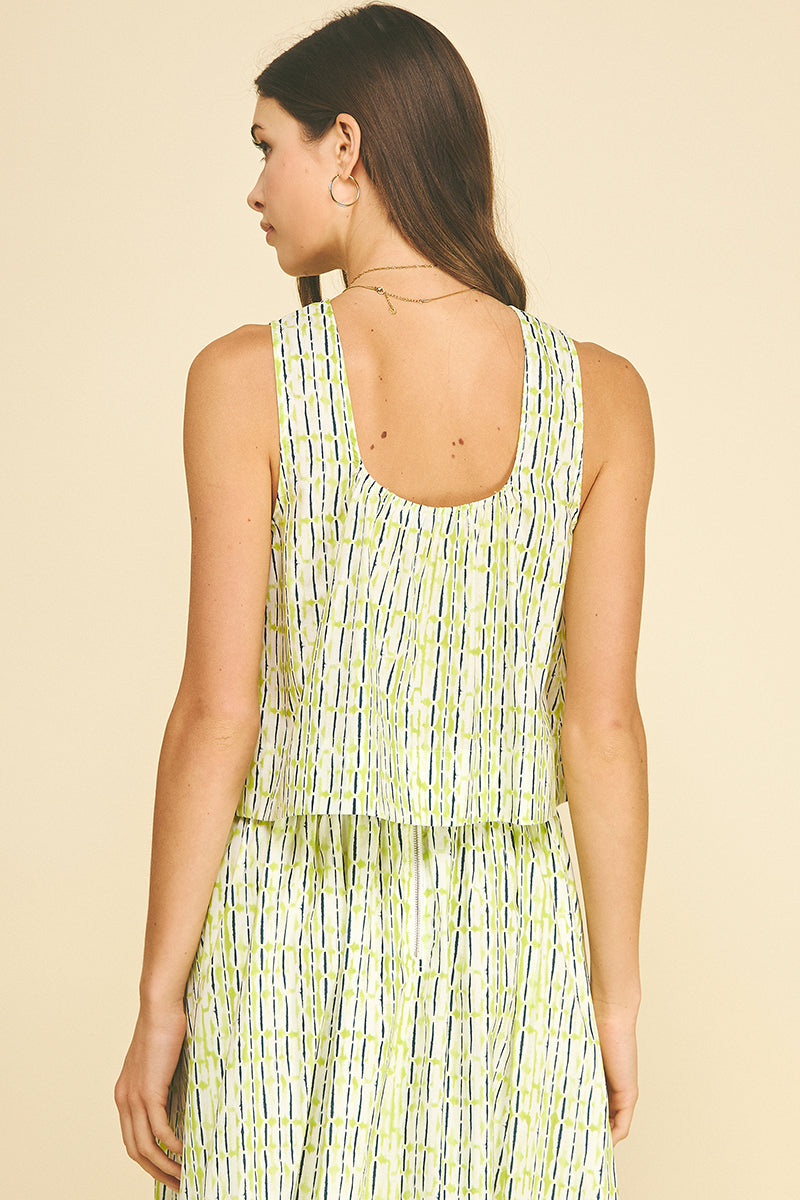 Geometric Print Cropped Top