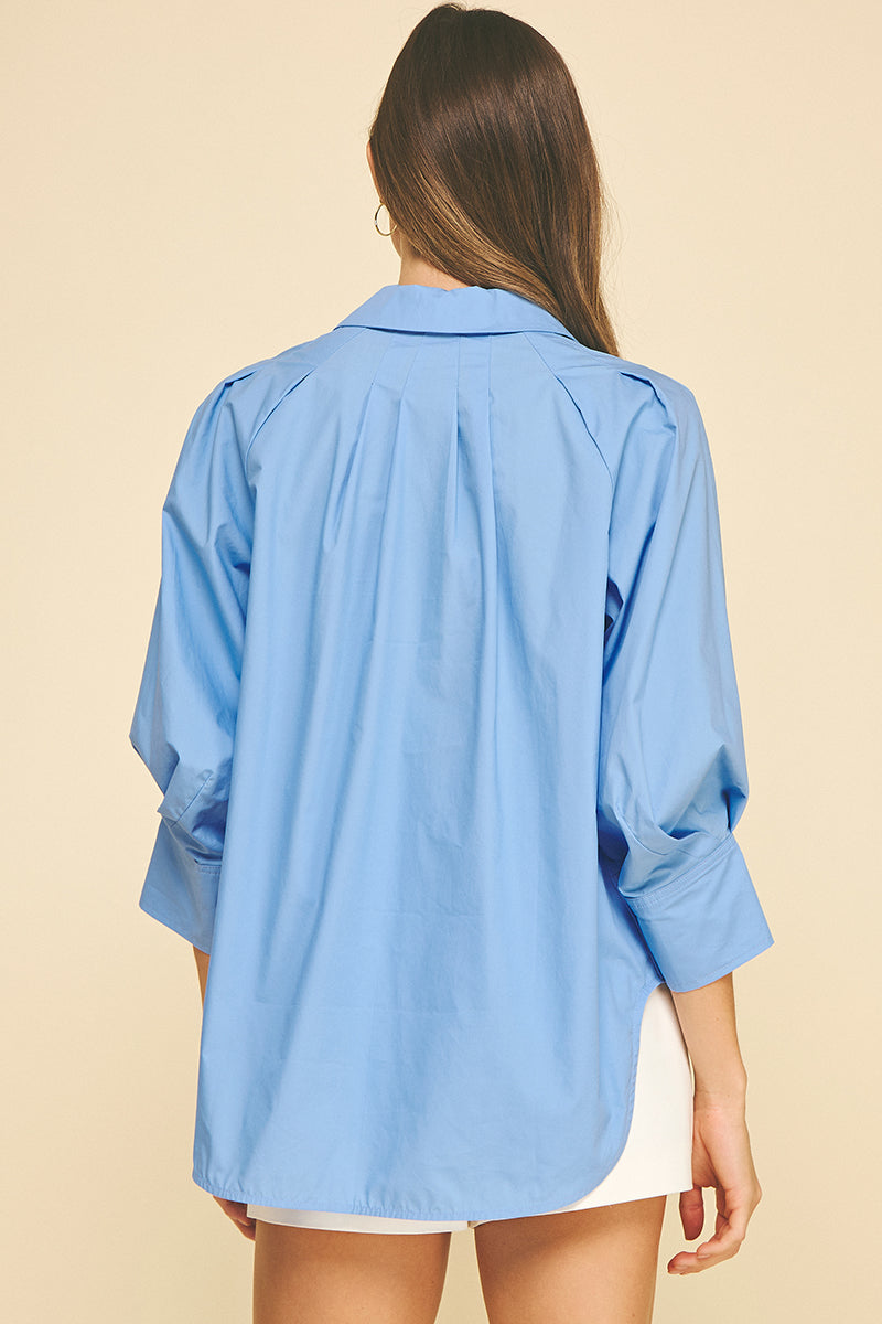 The Avery Dramatic Wide Cuff Blouse