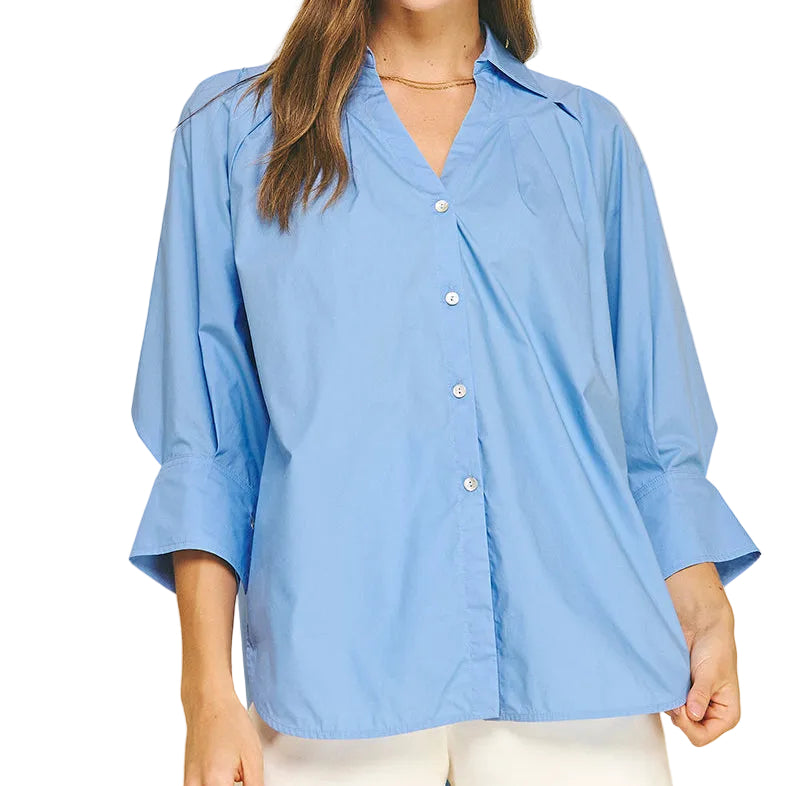The Avery Dramatic Wide Cuff Blouse