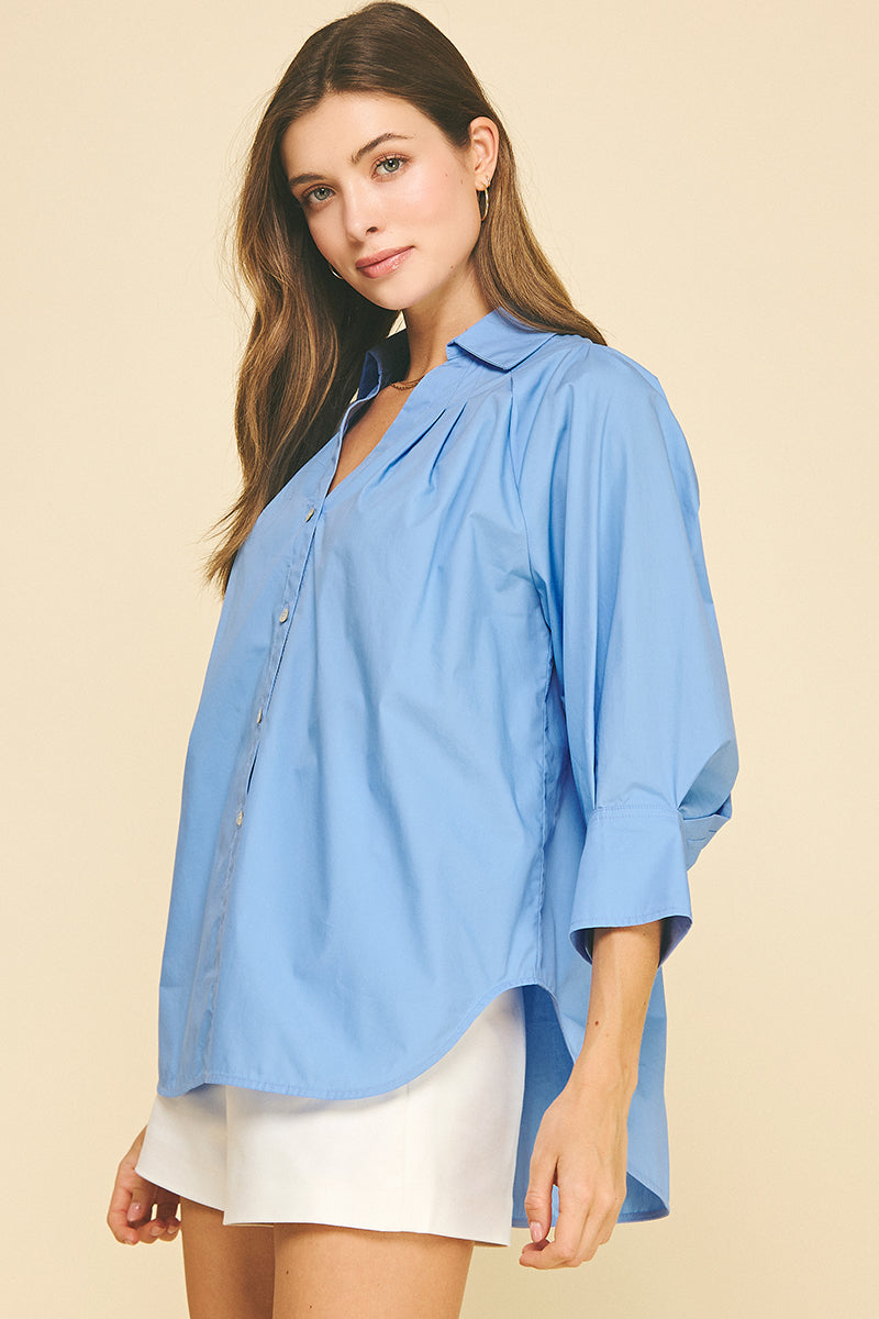 The Avery Dramatic Wide Cuff Blouse