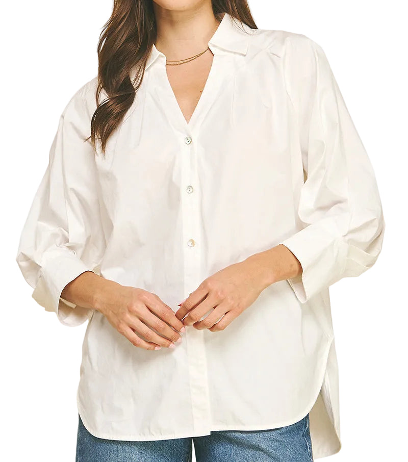 The Avery Dramatic Wide Cuff Blouse