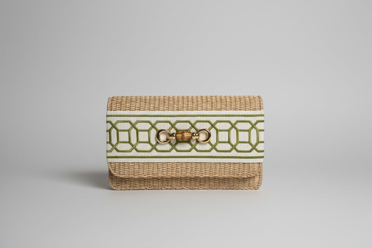 Lisi Lerch Straw Ruby Green Band - Bamboo Toggle