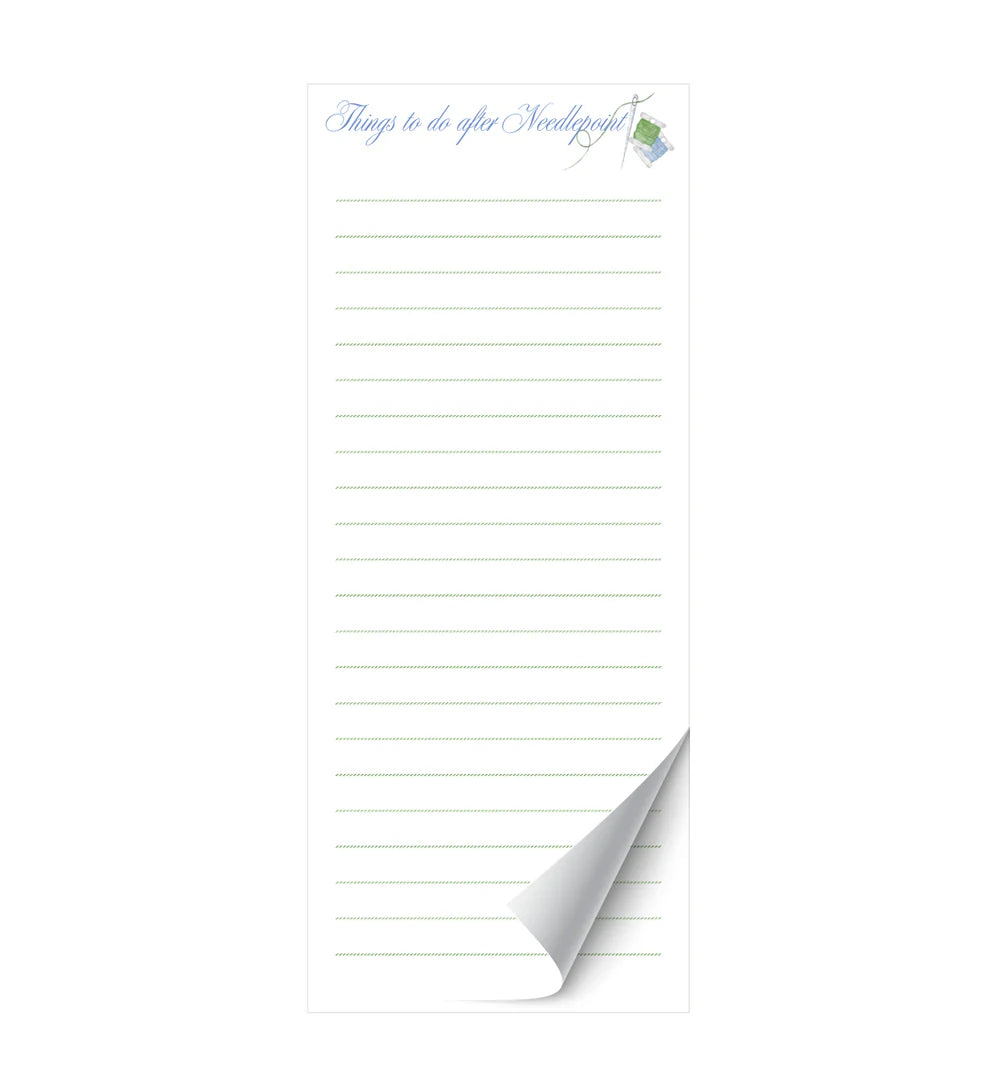 Sip & Stitch Needlepoint Skinny Lined Notepad