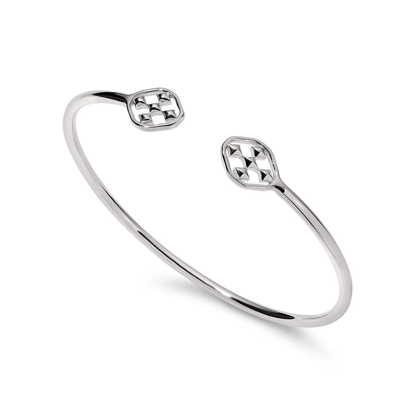 Medallion Large Bangle Bracelet - Silver