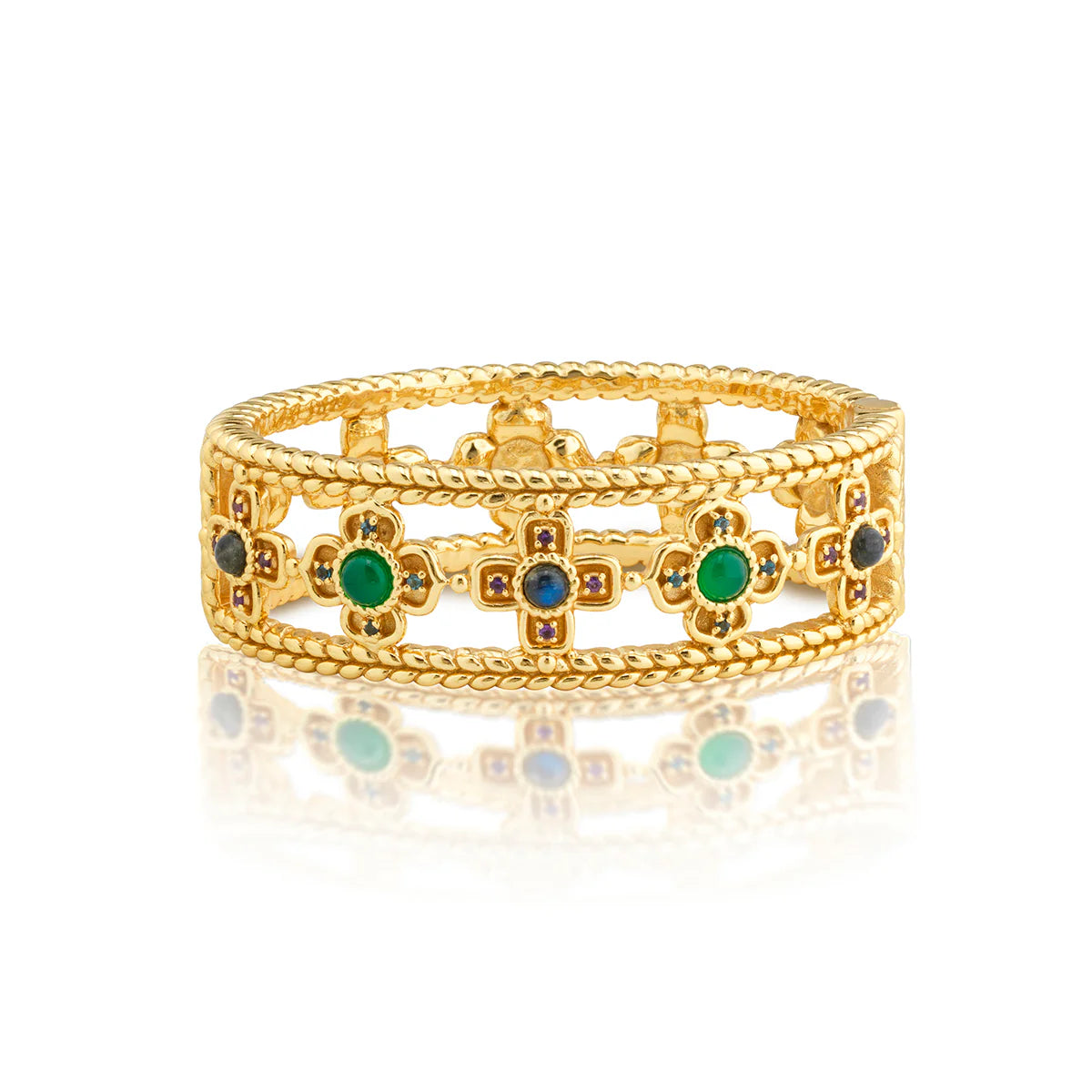 Capucine de Wulf Contessa Hinged Bangle, S/M - Multi