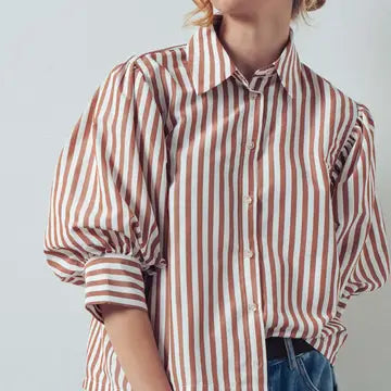 The Phoebe Brown Stripe Blouse