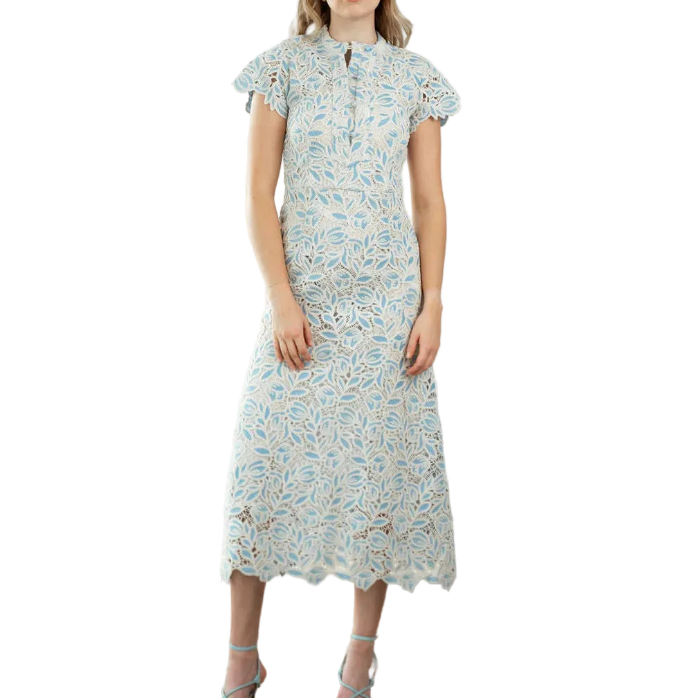 Never a Wallflower Blue Lace Dress