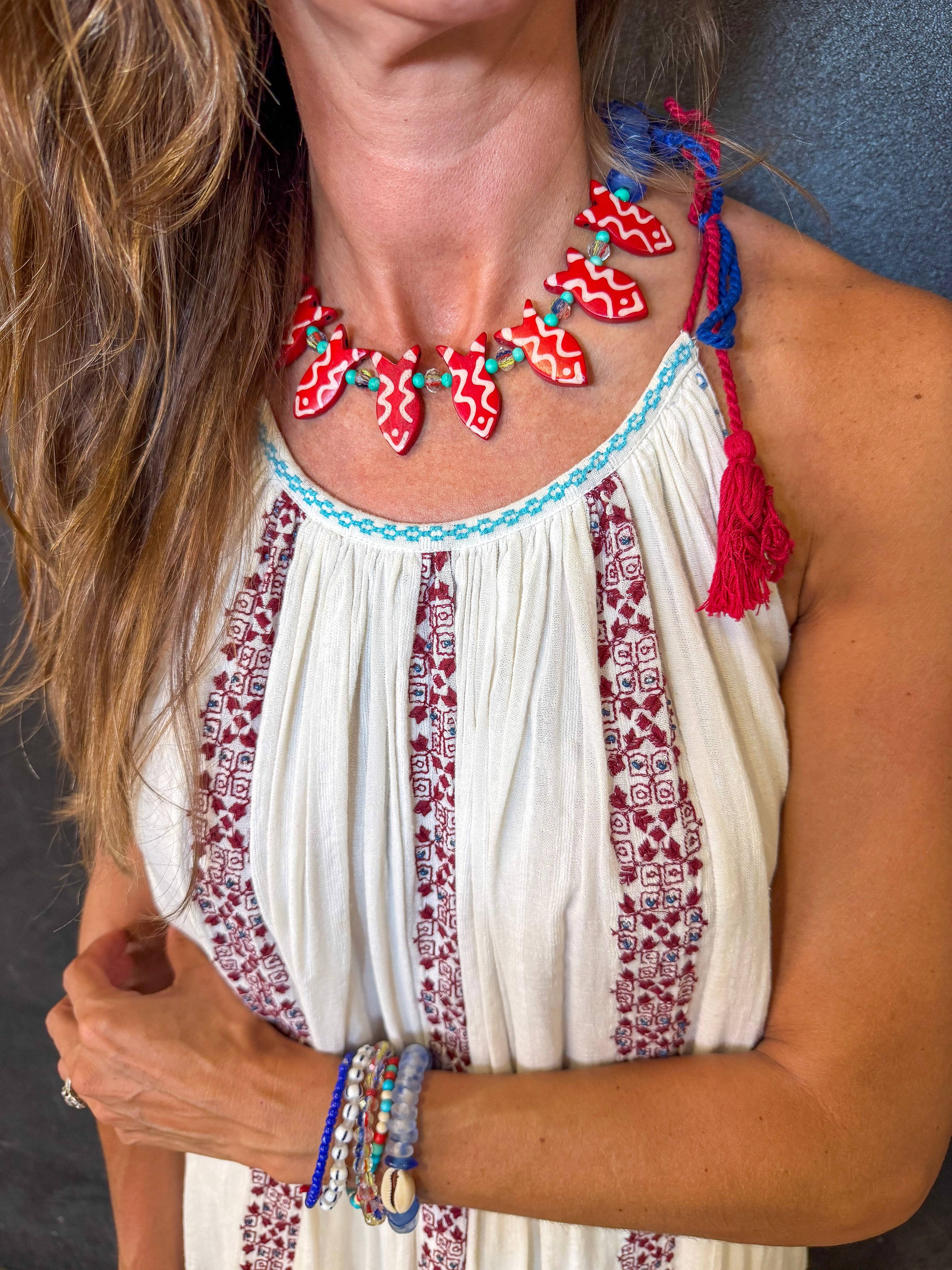Cape Cod Stacked Fish Necklace | 16"
