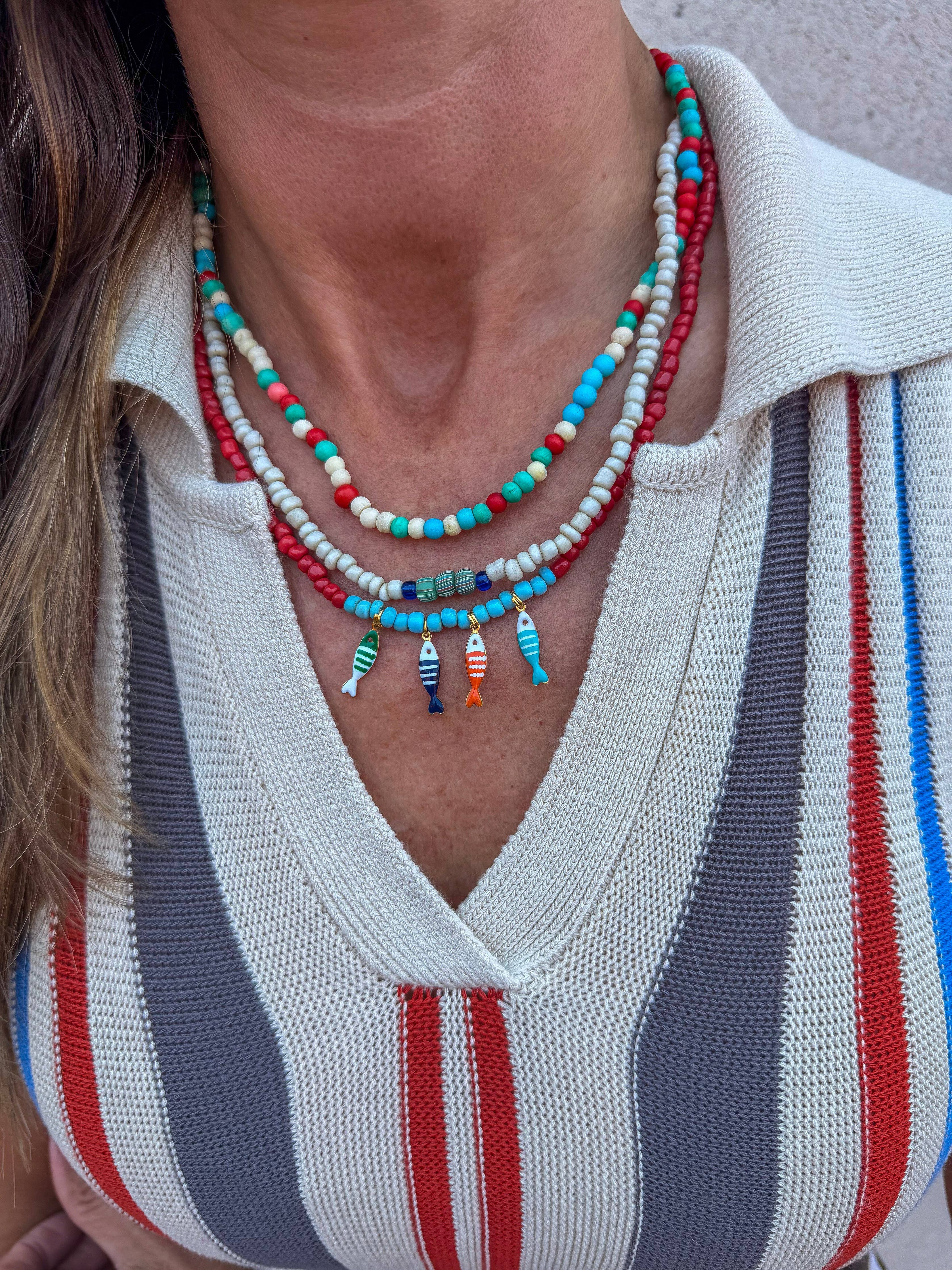 Cape Cod Fish Layered Pendant Necklace |  16"
