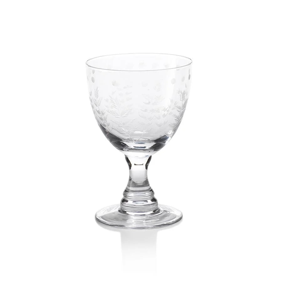 Spring Leaves Cut Design Wine Glass
