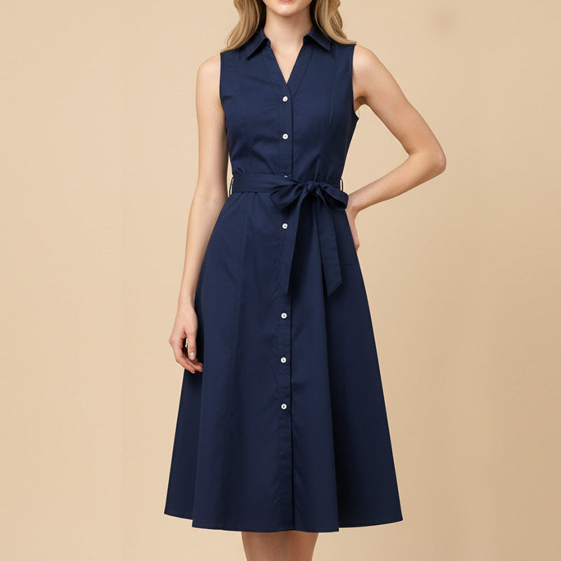 Connie  A-Line Shirt Dress | Navy