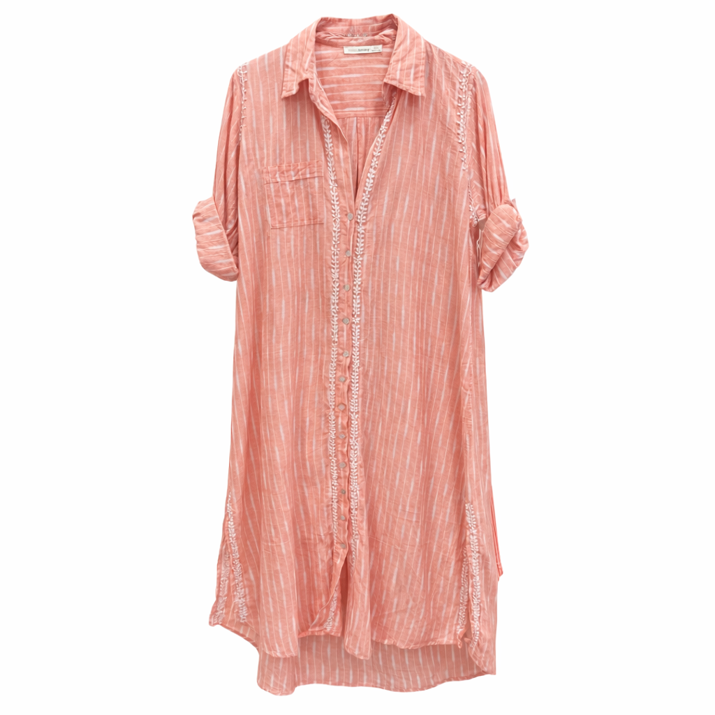 Oasis Ikat Boyfriend Dress - Sedona with White Ikat